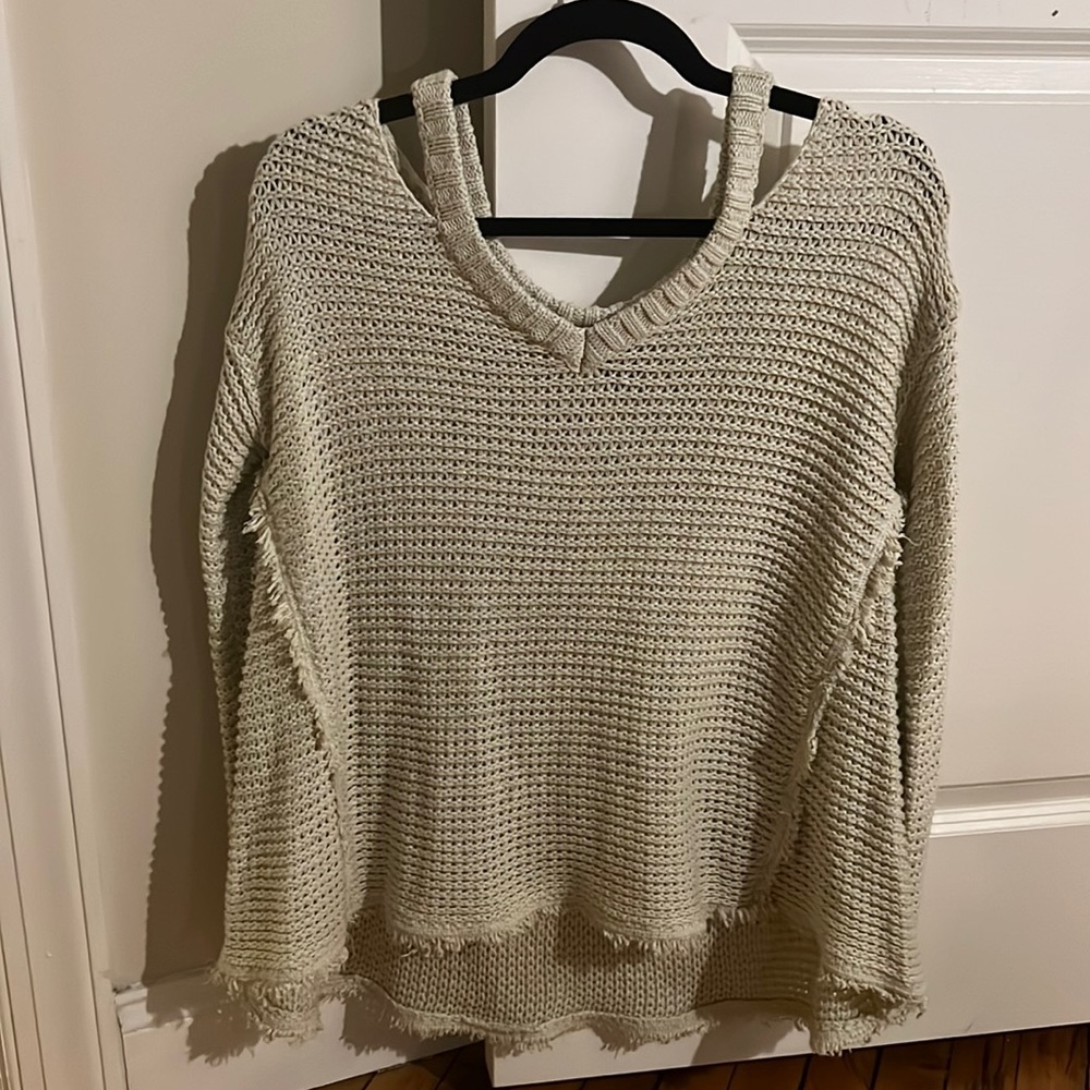 Frayed hem open knit sweater! Size small from Francesca’s